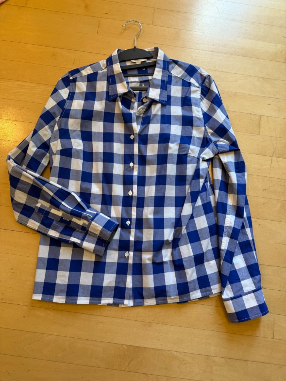 Tyler Boe Blue white gingham check shirt, 6, CB2674 - Picture 2 of 3